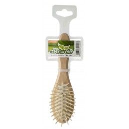 Hair brush wooden beech, small, oval, wooden needles, antistatic, travel IPPA - 1