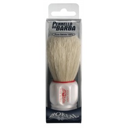 Brush beard, white plastic handle, natural bristles IPPA - 1