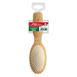 Hair brush wood ash, oval, plastic needles IPPA - 1