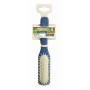 Hair brush beech wood handle, with rectangular cushion, plastic needles, green IPPA - 2