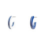 Small size round shape titanium earrings in Blue and White, 2 pcs. Kosmart - 1