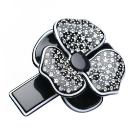 Medium size flower shape hair barrette in Black and white Kosmart - 1