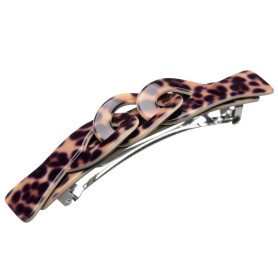 Medium size rectangular shape hair barrette in Leopard Kosmart - 1