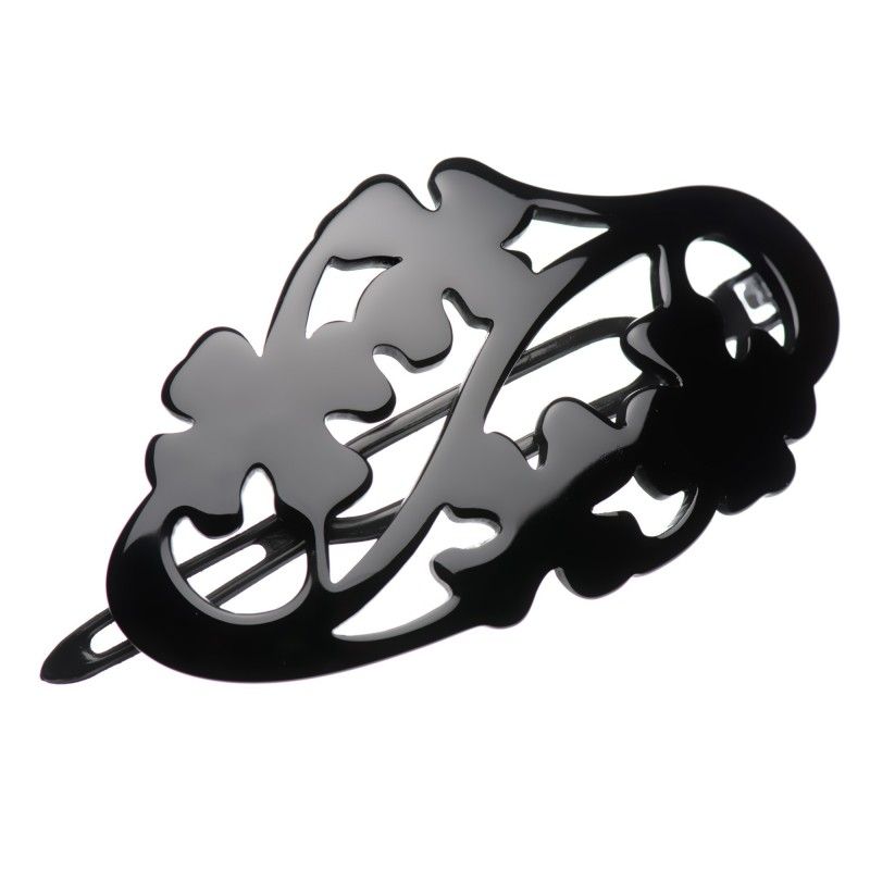 Medium size flower shape hair clip in Black Kosmart - 1