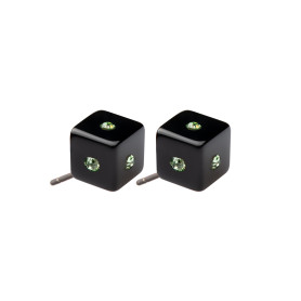 Very small size cube shape titanium earrings in Black, 2 pcs. Kosmart - 1