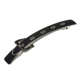 Medium size rectangular shape hair barrette in Black and Ivory Kosmart - 1