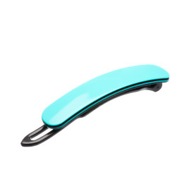 Small size rectangular shape hair clip in Turquoise and black Kosmart - 1