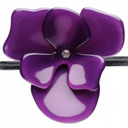 Medium size flower shape hair elastic with decoration in Violet Kosmart - 3