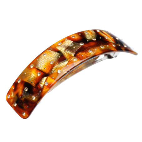 Large size rectangular shape hair barrette in Mixed colour texture Kosmart - 1