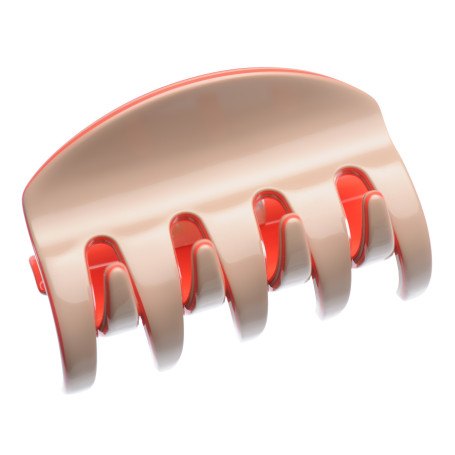 Large size regular shape Hair jaw clip in Hazel and coral Kosmart - 1