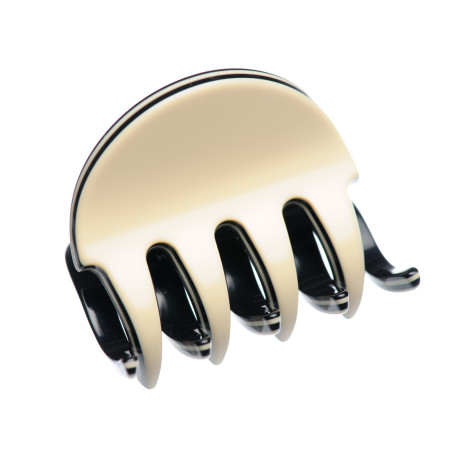 Small size regular shape Hair jaw clip in Ivory and black Kosmart - 1