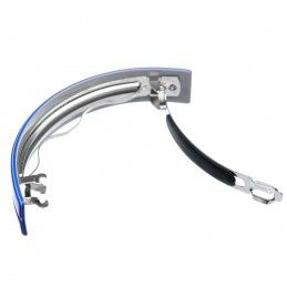 Very large size rectangular shape Hair barrette in Fluo electric blue and light grey Kosmart - 2