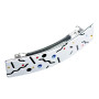 Medium size rectangular shape Hair barrette in White and black Kosmart - 2