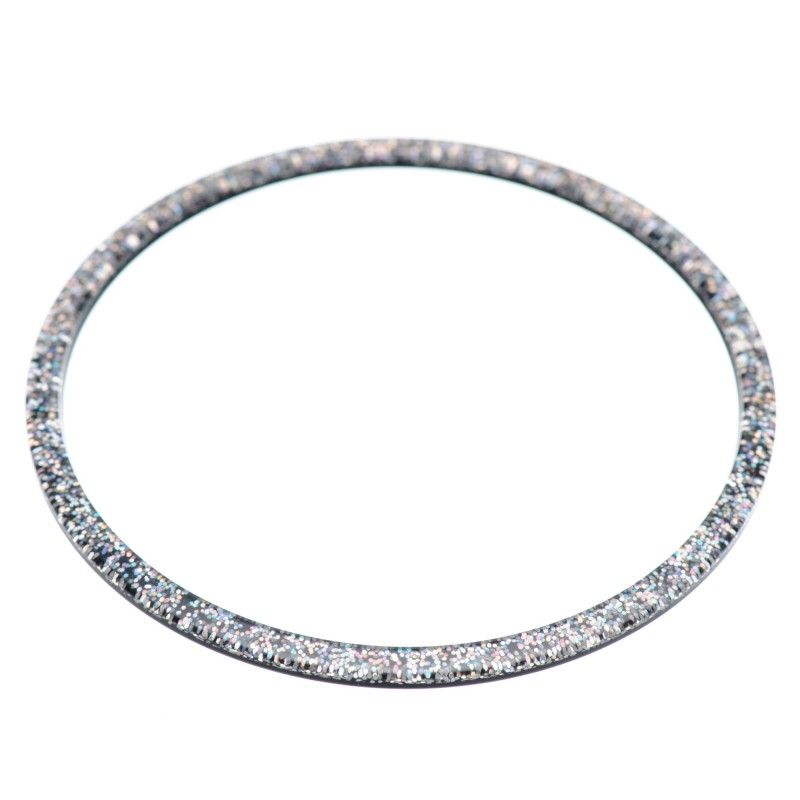 Large size round shape Bracelet in Silver glitter  - 1