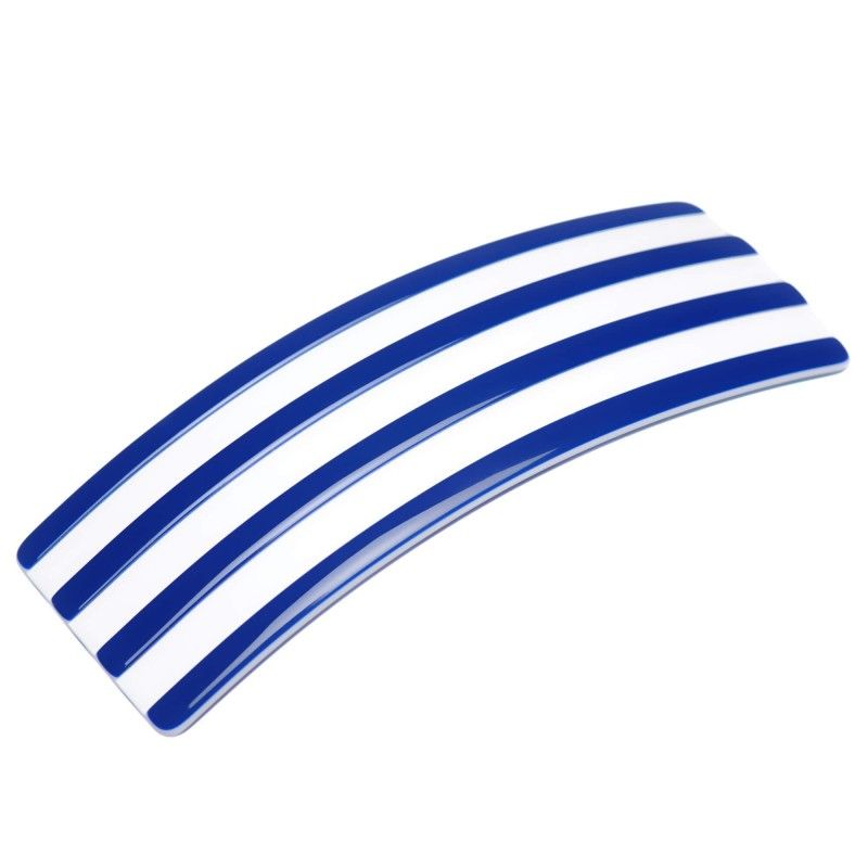 Medium size rectangular shape Hair barrette in Blue and white Kosmart - 1