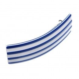 Medium size rectangular shape Hair barrette in Blue and white Kosmart - 2