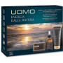 Gift set for Men L'Erboristica UOMO: Face serum Hialuronic Acid 30 ml + shampoo & shower 200 ml + vegetable soap 125 gr ERBORIST