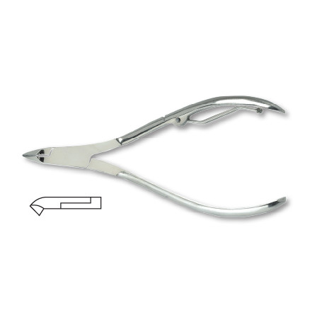 Cuticle nipper, carbon steel, nickel plated, gilded handles, size 10cm, blades 7mm Kiepe - 1