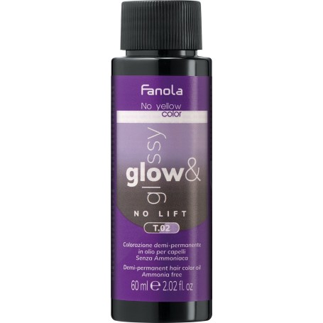 Fanola Glow & Glossy T.02 Demi-Permanent Hair Color Oil, Ammonia Free, 60ml